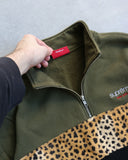 Supreme Paneled Leopard Quarter Zip Sweatshirt