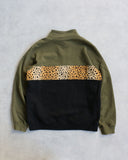 Supreme Paneled Leopard Quarter Zip Sweatshirt