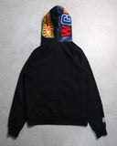 BAPE Blue Camo Split Shark Zip Up Hoodie