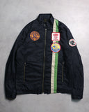 Hysteric Glamour "The Sounds Of Today And Yesterday" Striped Racing Zip Up Jacket