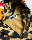 BAPE Yellow Camo Tiger Zip Up Hoodie