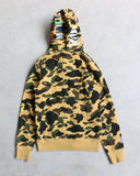 BAPE Yellow Camo Tiger Zip Up Hoodie