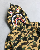 BAPE Shark Zip Up Yellow Camo Hoodie