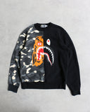 BAPE Tiger Shark Split Camo Crewneck