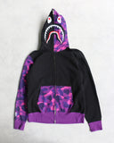 BAPE Shark Zip Up Purple Camo Hoodie