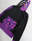 BAPE Shark Zip Up Purple Camo Hoodie