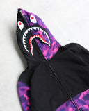 BAPE Shark Zip Up Purple Camo Hoodie