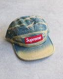 Supreme Sun Faded Denim Box Logo Camp Cap