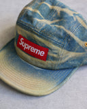 Supreme Sun Faded Denim Box Logo Camp Cap