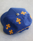 Chrome Hearts CH Embroidered Yellow Cross Patch Navy Baseball Cap