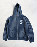 Supreme FW24 Pinstriped S Logo Zip Up Hoodie