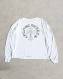 Chrome Hearts Neck Logo Cross Horseshoe L/S Tee