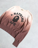 BAPE Vintage Gradient Collegiate Cropped Crewneck