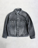 Balenciaga Red Back Logo Denim Jacket