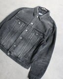 Balenciaga Red Back Logo Denim Jacket
