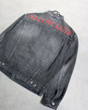 Balenciaga Red Back Logo Denim Jacket