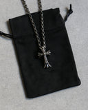 Chrome Hearts Pave Diamond Double Cross CH .925 Silver Pendant