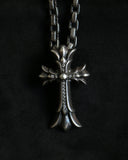 Chrome Hearts Pave Diamond Double Cross CH .925 Silver Pendant