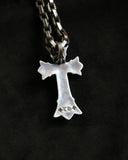 Chrome Hearts Pave Diamond Double Cross CH .925 Silver Pendant
