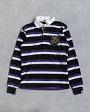 BAPE Vintage Crest Patch Striped L/S Rugby Shirt