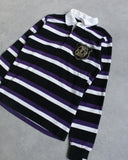 BAPE Vintage Crest Patch Striped L/S Rugby Shirt