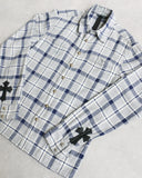 Chrome Hearts Cross Patch Flannel Button Up Shirt
