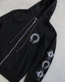 Chrome Hearts Sleeve Multi Logo Zip Up Hoodie