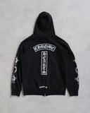 Chrome Hearts Sleeve Multi Logo Zip Up Hoodie