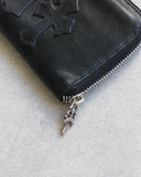 Chrome Hearts Leather Triple Cross Clutch Wallet
