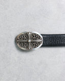 Chrome Hearts Oval .925 Silver Belt Buckle / Leather Belt Strap