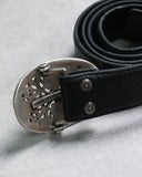 Chrome Hearts Oval .925 Silver Belt Buckle / Leather Belt Strap
