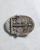 Chrome Hearts Oval .925 Silver Belt Buckle / Leather Belt Strap