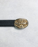 Chrome Hearts Oval .925 Bronze Belt Buckle / Leather Belt Strap