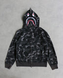 BAPE Black Camo Shark Zip Up Hoodie