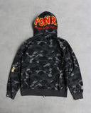 BAPE Black Camo Shark Zip Up Hoodie