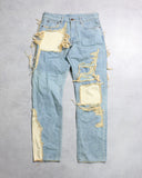 Val Khristopher Sample Patchwork Straight Leg Denim Jeans
