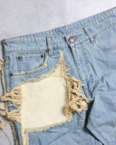 Val Khristopher Sample Patchwork Straight Leg Denim Jeans