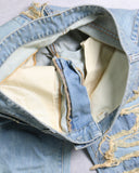 Val Khristopher Sample Patchwork Straight Leg Denim Jeans