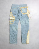 Val Khristopher Sample Patchwork Straight Leg Denim Jeans