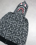 BAPE Polka Dot Camo Zip Up Shark Hoodie