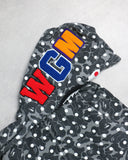 BAPE Polka Dot Camo Zip Up Shark Hoodie