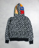 BAPE Polka Dot Camo Zip Up Shark Hoodie