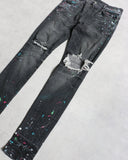 Amiri Paint Splatter Distressed Skinny Denim Jeans - The Archive AU