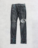 Amiri Paint Splatter Distressed Skinny Denim Jeans - The Archive AU