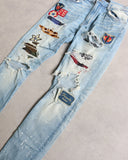 Amiri Patchwork Distressed Skinny Denim Jeans - The Archive AU