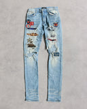 Amiri Patchwork Distressed Skinny Denim Jeans - The Archive AU