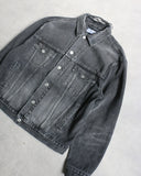 Balenciaga Red Back Logo Denim Jacket - The Archive AU