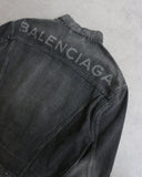 Balenciaga Sun Dyed Logo Denim Jacket - The Archive AU