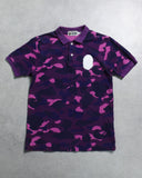 BAPE 2012 Purple Camo Ape Head S/S Polo Shirt - The Archive AU