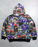 BAPE Bandana Camo Shark Zip Up Hoodie - The Archive AU
